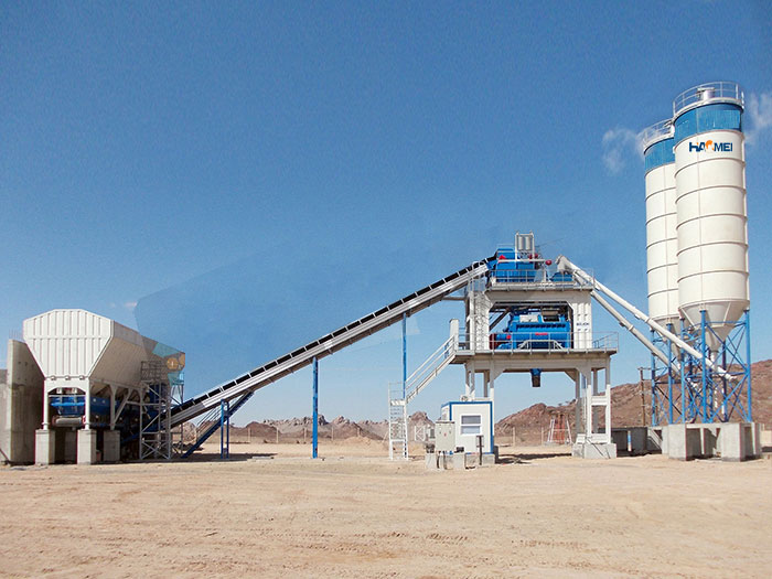 Twin Shaft Mixer Concrete Batching Plant 120m3/H 2