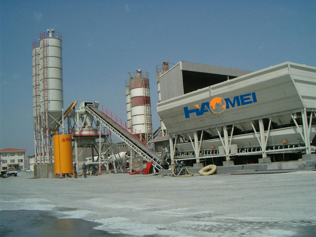 horizontal concrete mixing plant