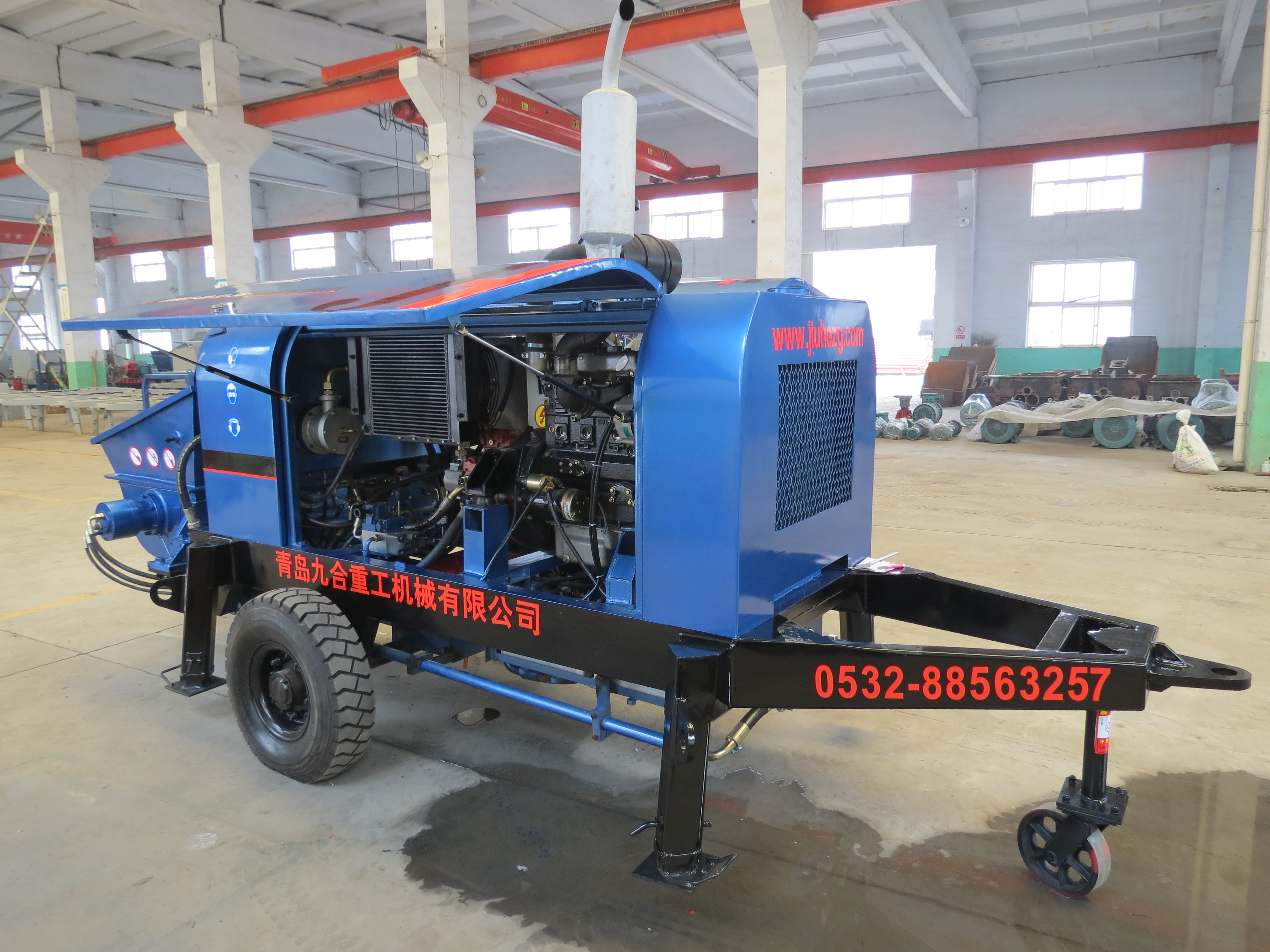 trailer mounted concrete line pump