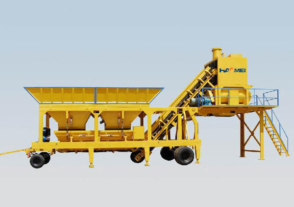 Durable Mobile Concrete Batching/Mixing Station Yhzs75 (75m3/h)