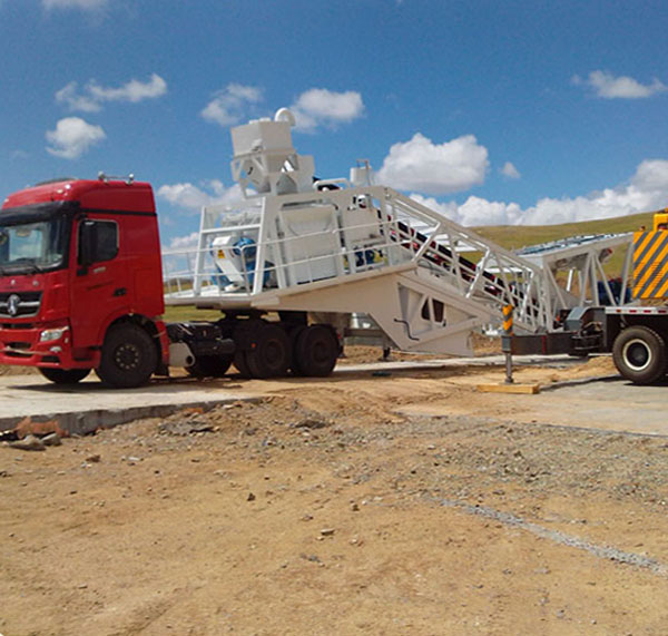mobile concrete batch plant truck