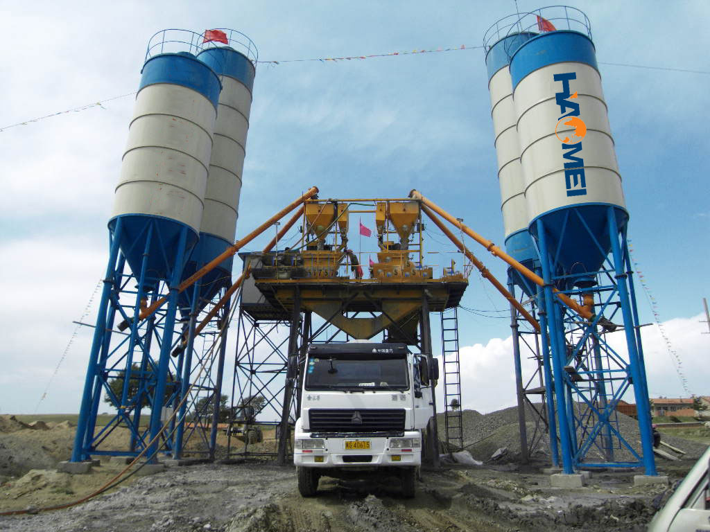 Skip Hoist stationary Concrete Plant 