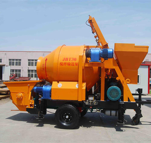 self loading concrete mixer with pump 